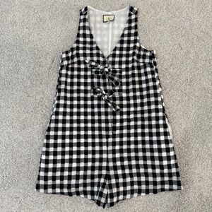 Tuckernuck Myla Romper in Black & White Gingham XXS